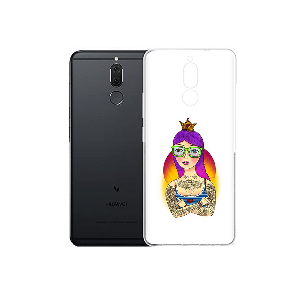 

Чехол MyPads Tocco для Huawei Nova 2i девушка в татуировках с короной (PT92543.64.305), Прозрачный, Tocco