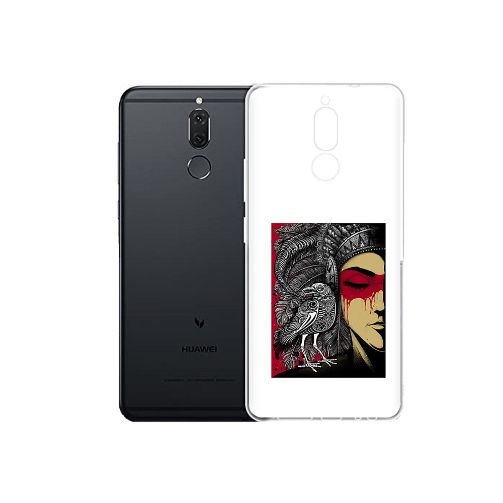 

Чехол MyPads Tocco для Huawei Nova 2i девушка с вороном в абстракции (PT92543.64.311), Прозрачный, Tocco