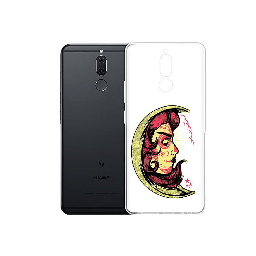 

Чехол MyPads Tocco для Huawei Nova 2i желтый полумесяц с лицом девушки (PT92543.64.346), Прозрачный, Tocco