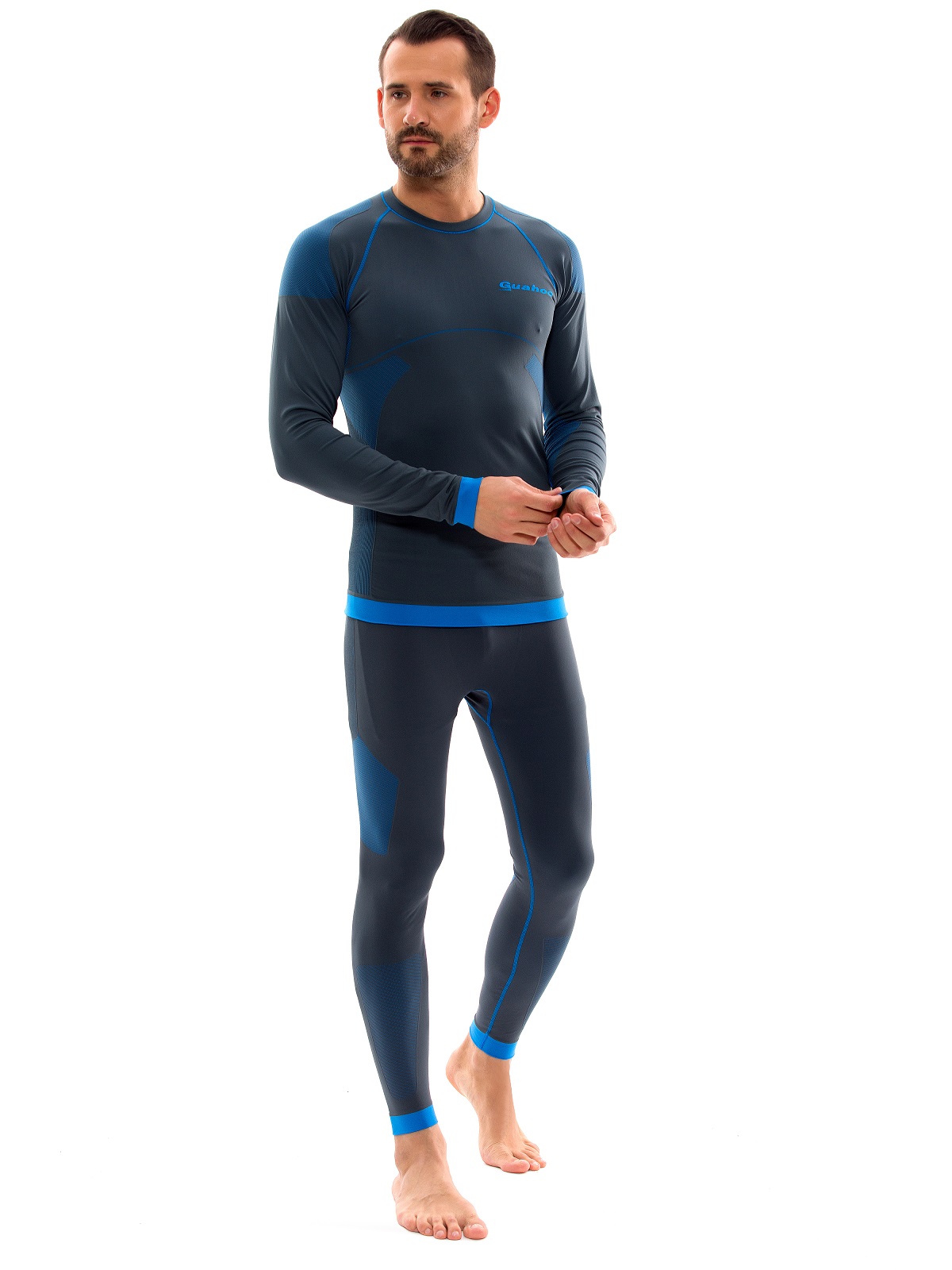 

Термолонгслив мужской Guahoo G23-1600S, 46/48/XS/S_176-92-82/176-96-86, серо-бирюзовый, Термолонгслив Outdoor Middle