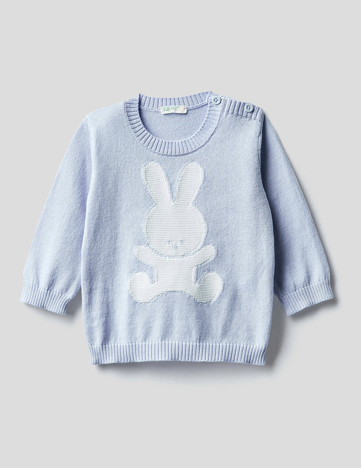 

Джемпер для девочек Benetton цв. голубой р.62, 21A_102CQ1K5N