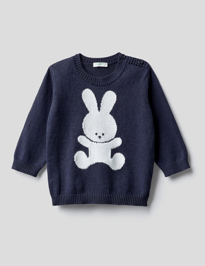 

Джемпер для девочек Benetton цв. синий р.62, 21A_102CQ1K5N