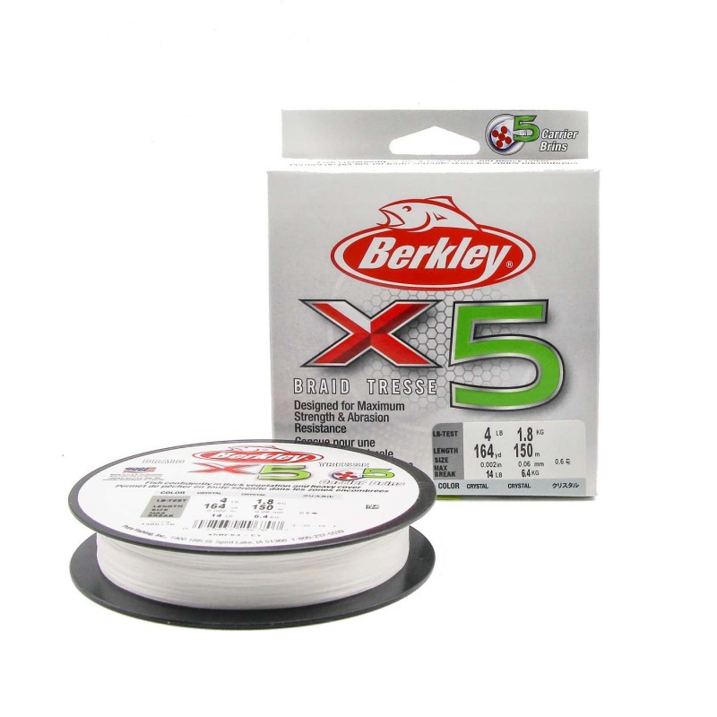 Шнур плетеный BERKLEY X5 150м полупрозрачный 0,25мм 27,0кг