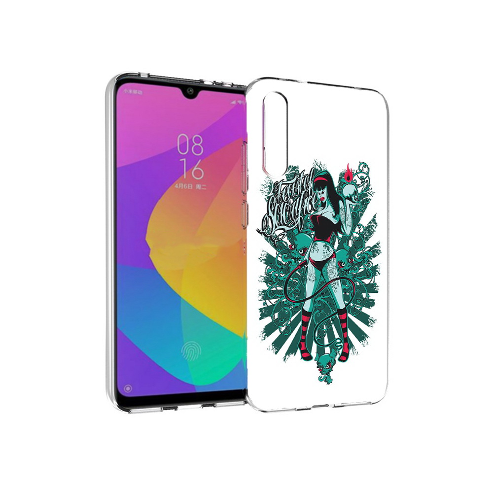 

Чехол MyPads Tocco для Xiaomi Mi CC9e нарисованная девушка в татуировках, Прозрачный, Tocco