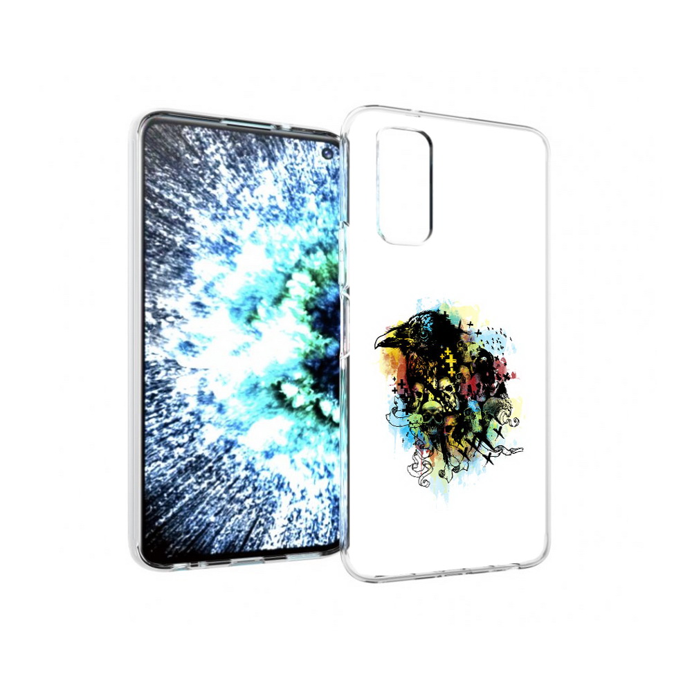 

Чехол MyPads Tocco для Vivo IQOO Neo 3 ворон и черепа (PT157205.400.273), Прозрачный, Tocco