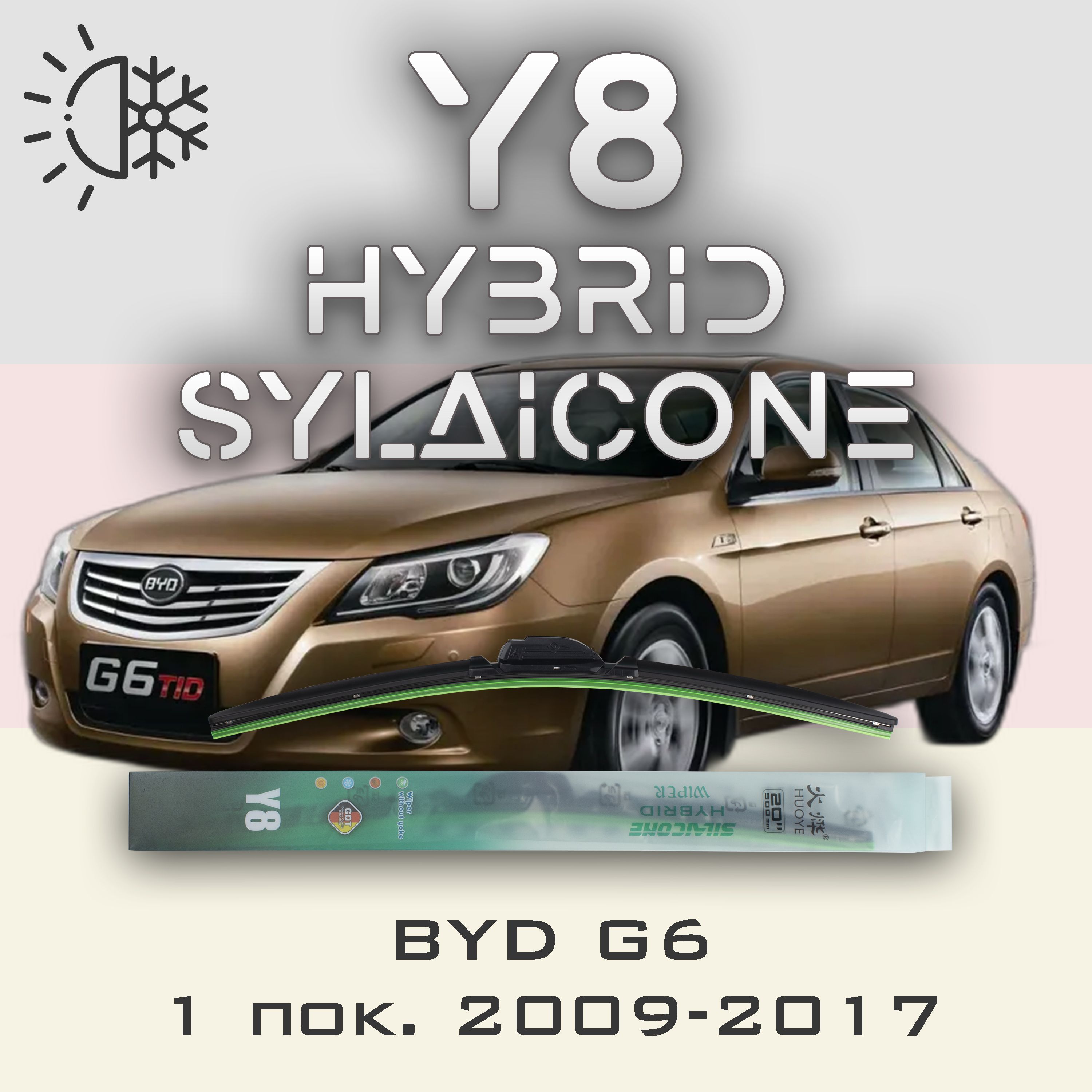 

Комплект щеток стеклоочистителя HUOYE Y8-BYD G6 1 пок. 2009-2017, Y8