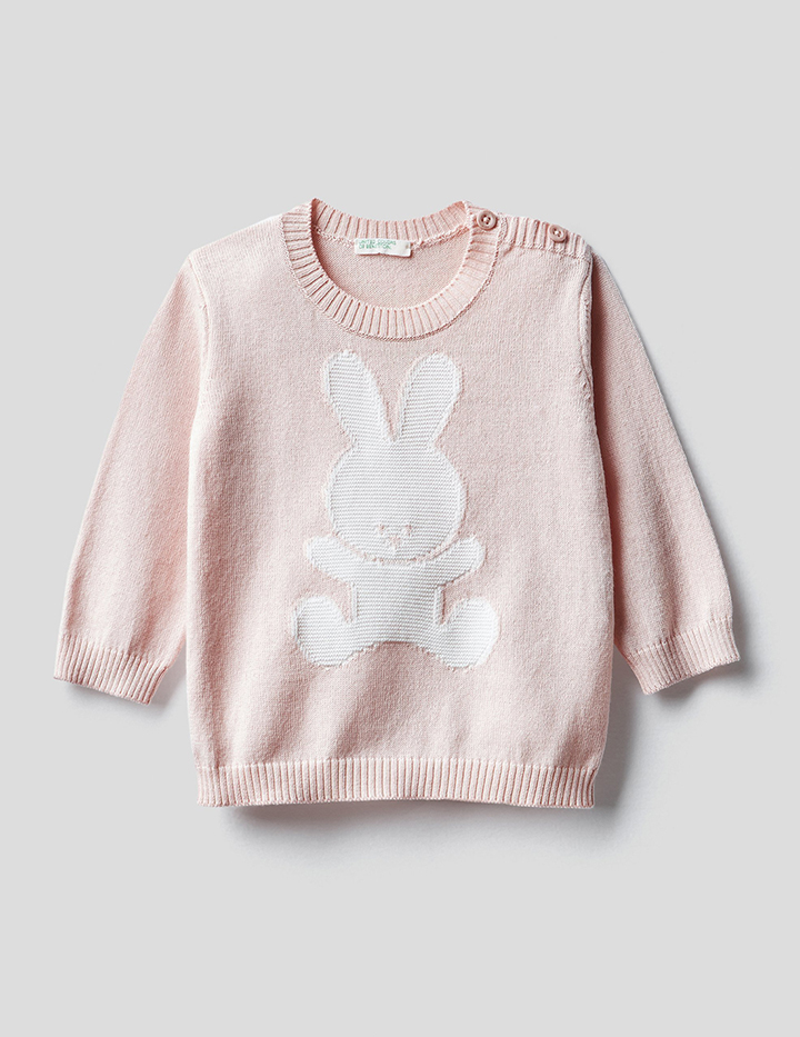 

Джемпер для девочек Benetton цв. розовый р.74, 21A_102CQ1K5N