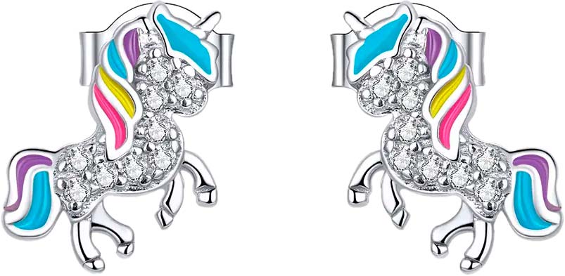 

Серьги пусеты из серебра bamoer BSE352, фианит, BSE352