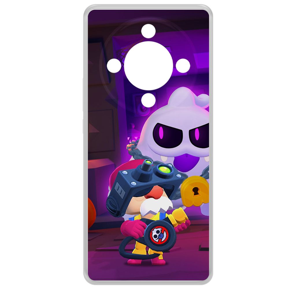 

Чехол-накладка Krutoff Clear Case Brawl Stars-Охотник за Скуиками Гэйл для Honor X9b, Прозрачный