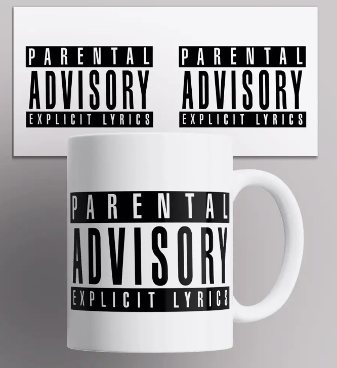 Кружка с прикольной надписью PARENTAL ADVISORY EXPLICIT LYRICS