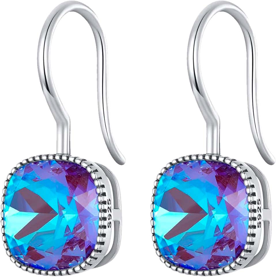

Серьги из серебра bamoer BSE635-VT, стекло ювелирное, BSE635-VT
