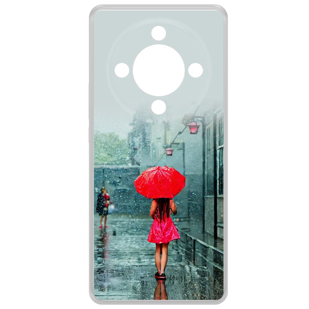 

Чехол-накладка Krutoff Clear Case Красный зонтик для Honor X9b, Прозрачный