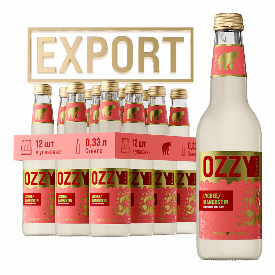 Лимонад OZZY frozzy Личи-Мангостин Export, 330 мл х 12 шт