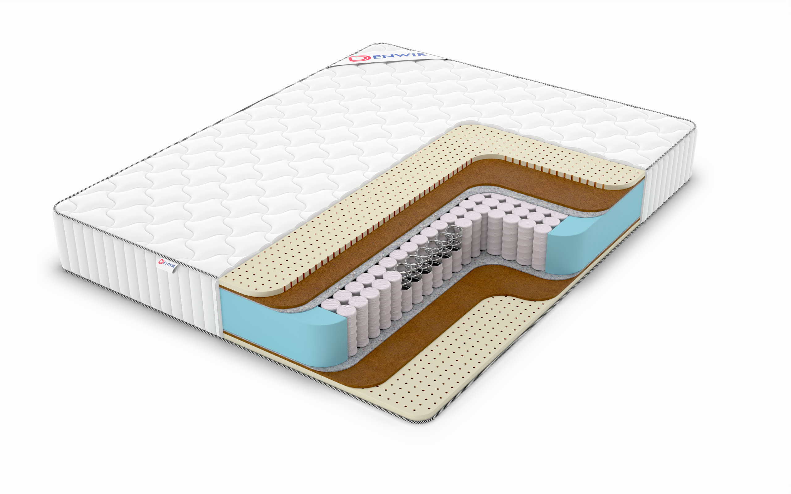 Матрас Denwir Classic Middle Soft TFK 80х200 бежевый,  белый,  серый,  серебристый, размер односпальный