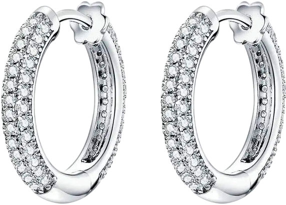 

Серьги конго из серебра bamoer BSE300, фианит, BSE300