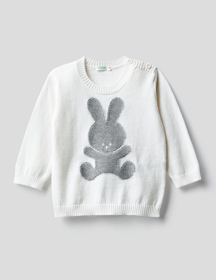

Джемпер для девочек Benetton цв. белый р.74, 21A_102CQ1K5N