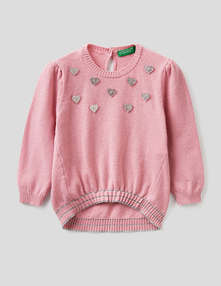 

Джемпер для девочек Benetton цв. розовый р.98, 21A_1032C1115