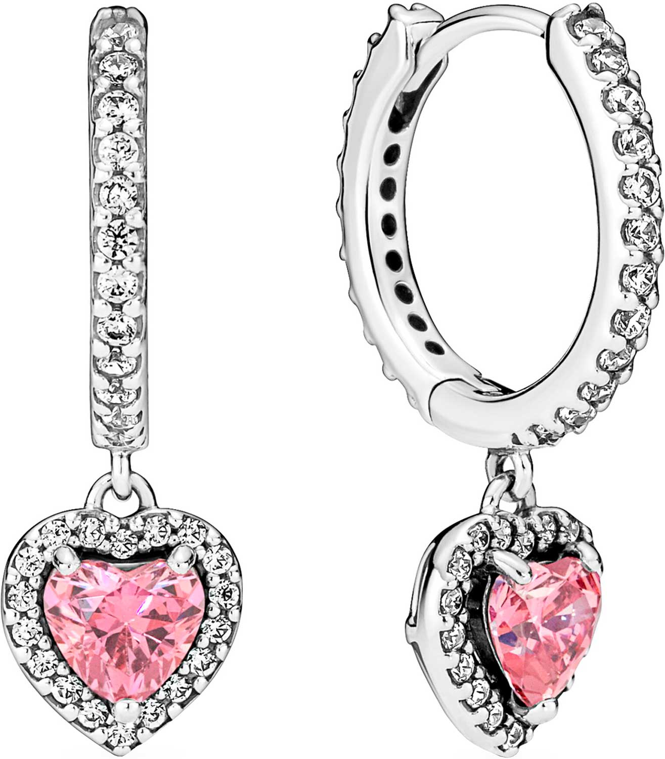 

Серьги подвески из серебра Pandora 291445C01, фианит, 291445C01