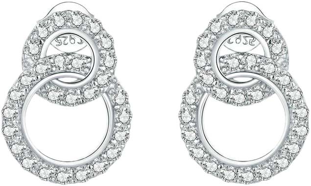 

Серьги подвески из серебра bamoer BSE388, фианит, BSE388