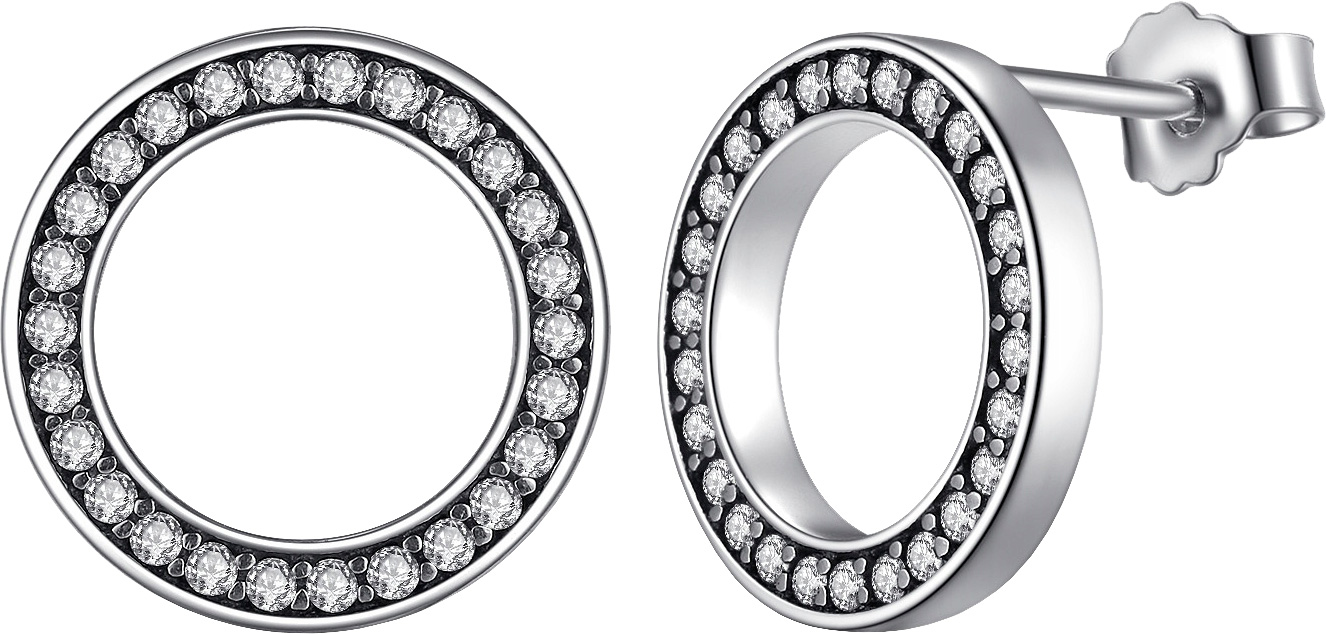 

Серьги из серебра bamoer PAS437, фианит, PAS437