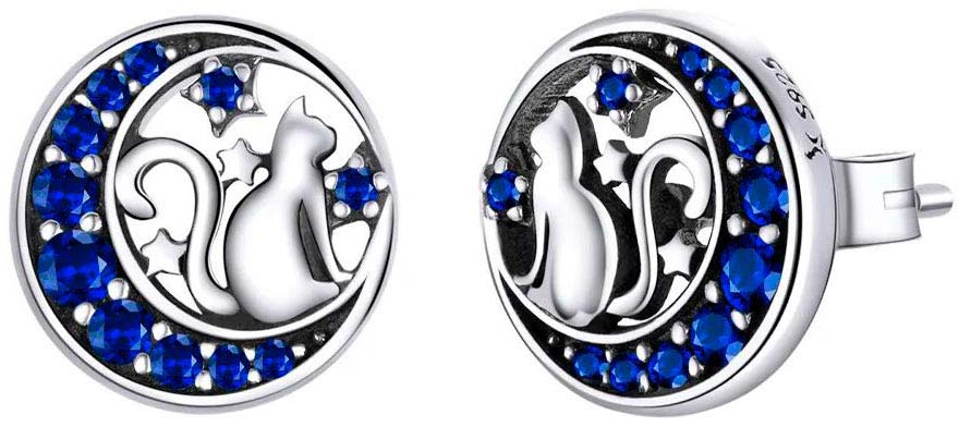 

Серьги пусеты из серебра bamoer SCE880, фианит, SCE880