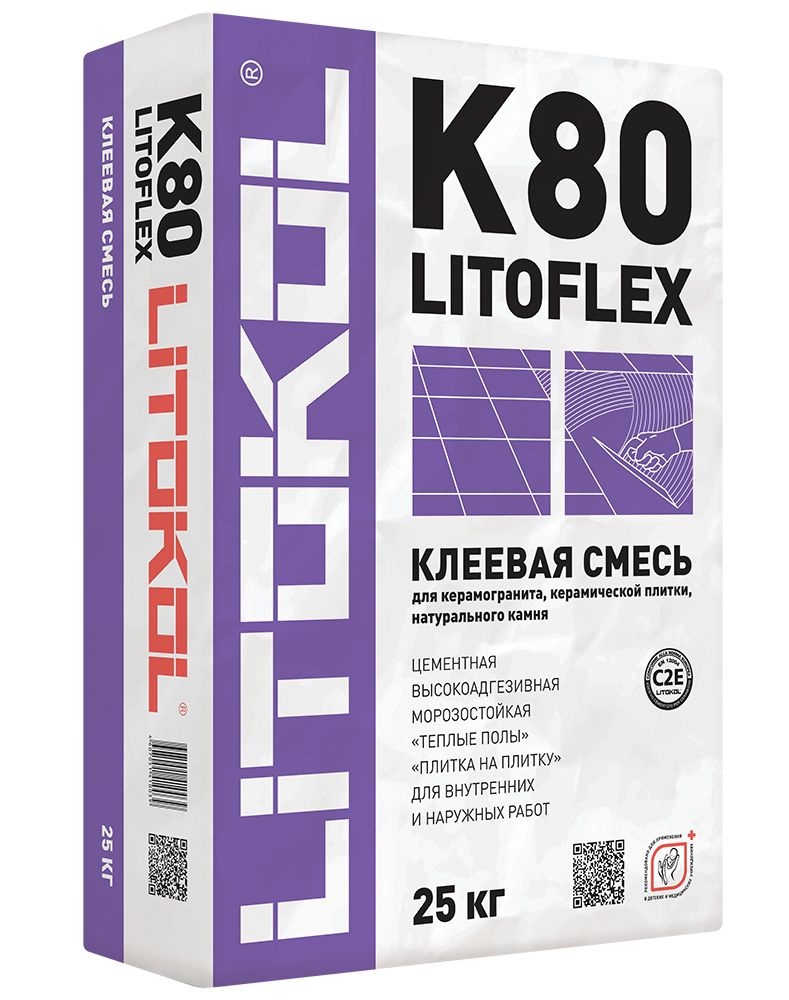 фото Клеевая смесь litoflex k80, 25 кг. litokol