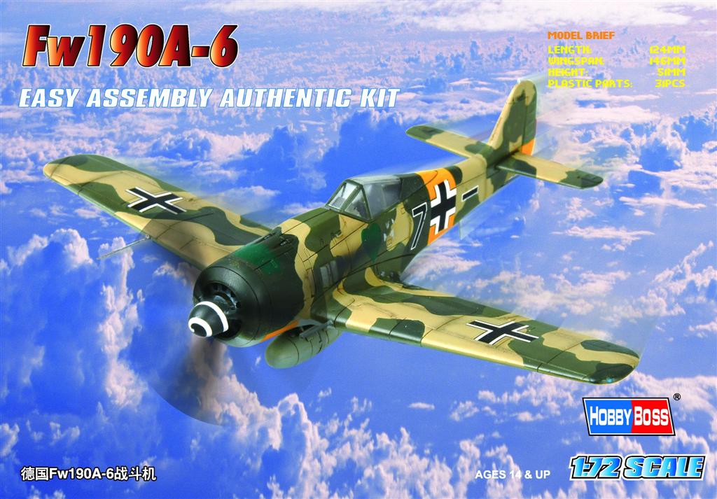 фото Сборная модель hobbyboss 1/72 самолет fw190a-6 80245