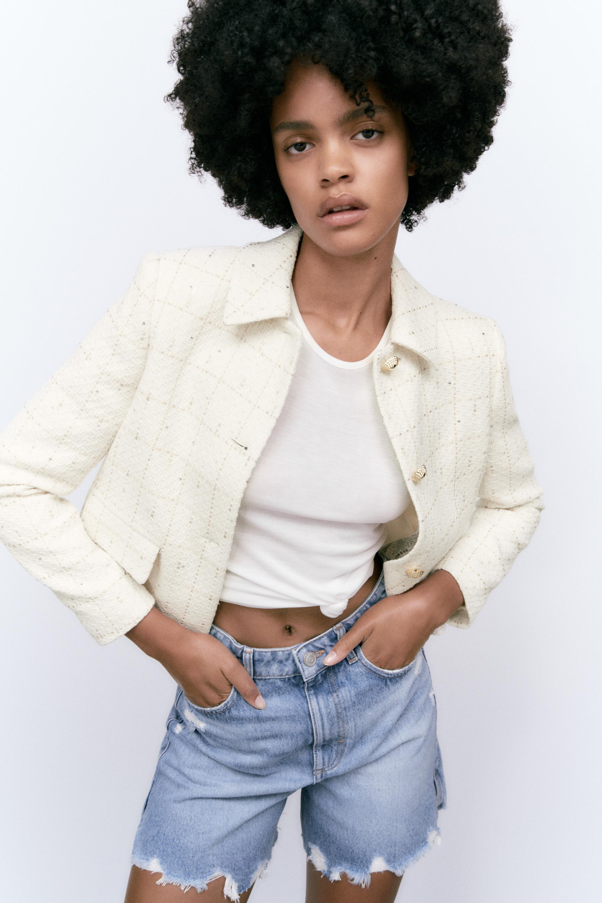 

Жакет женский ZARA 08383106 бежевый L (доставка из-за рубежа), 08383106
