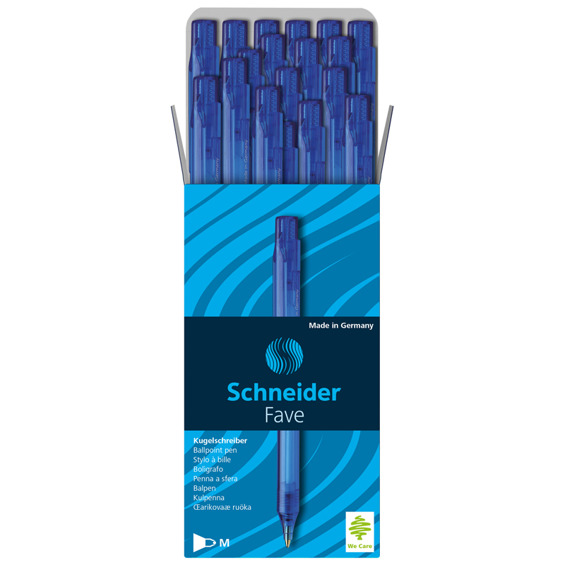Набор ручек шариковых Schneider Fave 130403, синие, 0,5 мм, 50 шт.