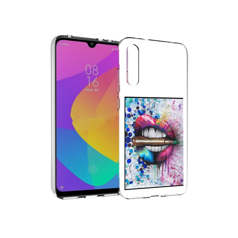 

Чехол MyPads Tocco для Xiaomi Mi CC9e разноцветные губы с пулей (PT134188.271.571), Прозрачный, Tocco