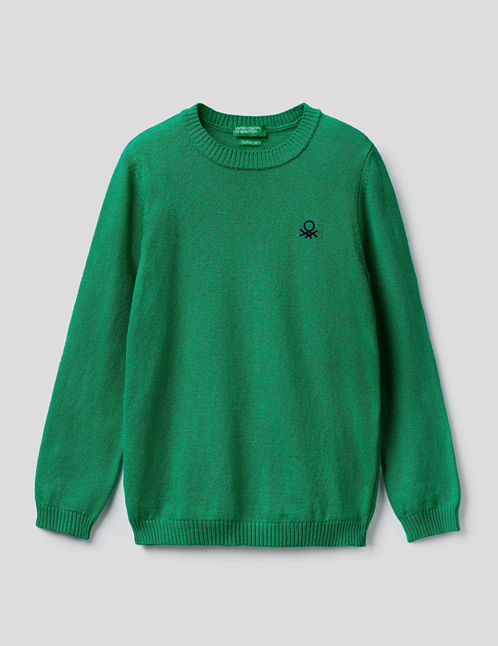 

Джемпер для мальчиков Benetton цв. зеленый р.140, 21A_1032C1931