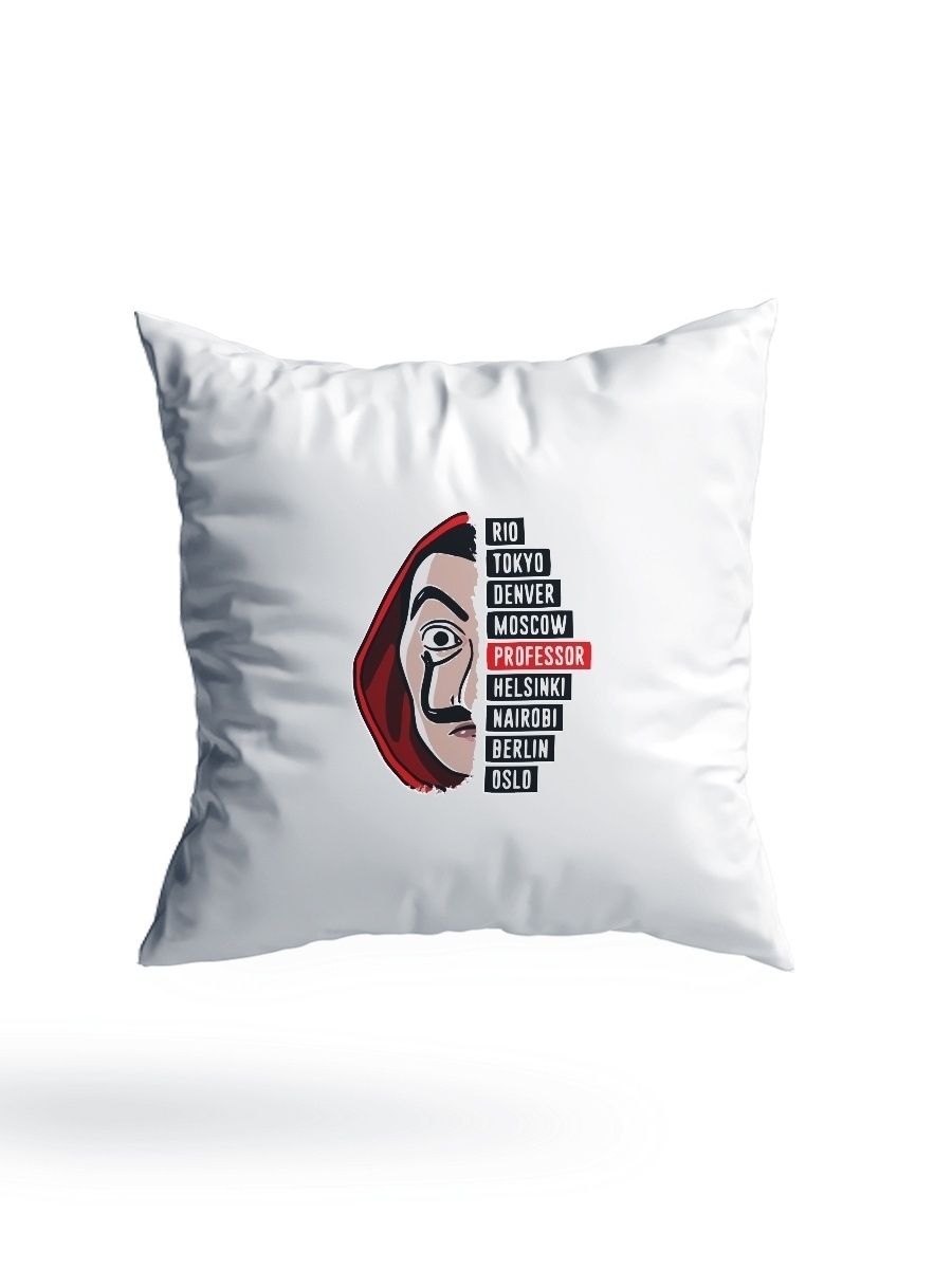 

Подушка СувенирShop Сериал "Бумажный дом/La casa de papel" 35x35, Белый, PL-SRBD1-W/35S