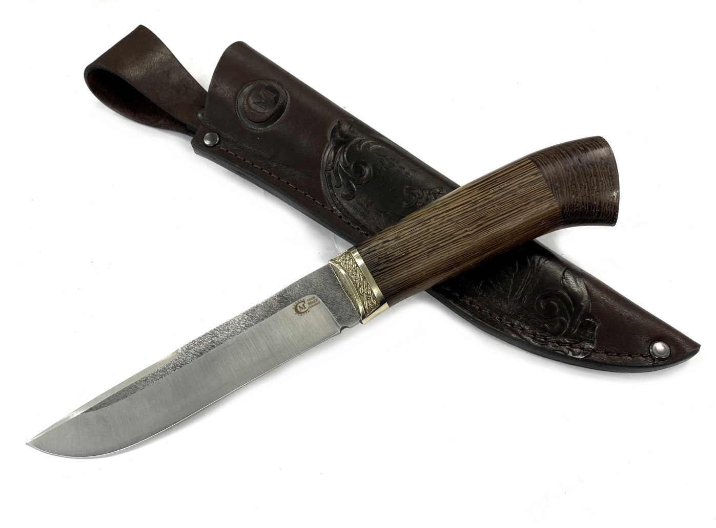 Нож Мастерская Семина Путник, 95Х18 со следами ковки, венге, мельхиор