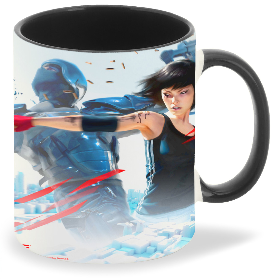 

Кружка CoolPodarok Mirrors Edge Удар кулаком, Mirrors Edge Удар кулаком