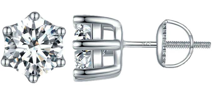 

Серьги пусеты из серебра bamoer BSE615-7, фианит, BSE615-7