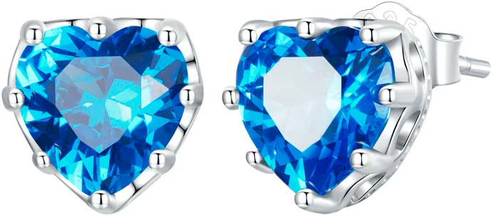 

Серьги пусеты из серебра bamoer BSE655, фианит, BSE655