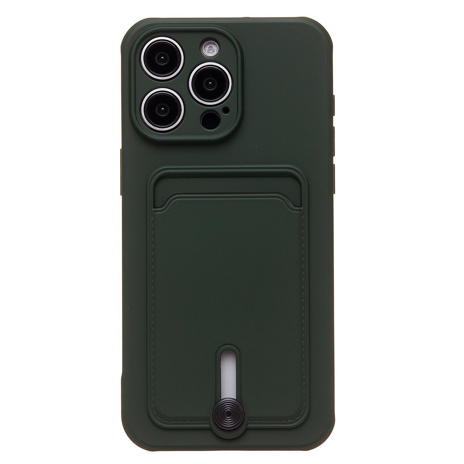 

Чехол для iPhone 15 Pro Max силиконовый с картхолдером 4 <темно-зеленый>
