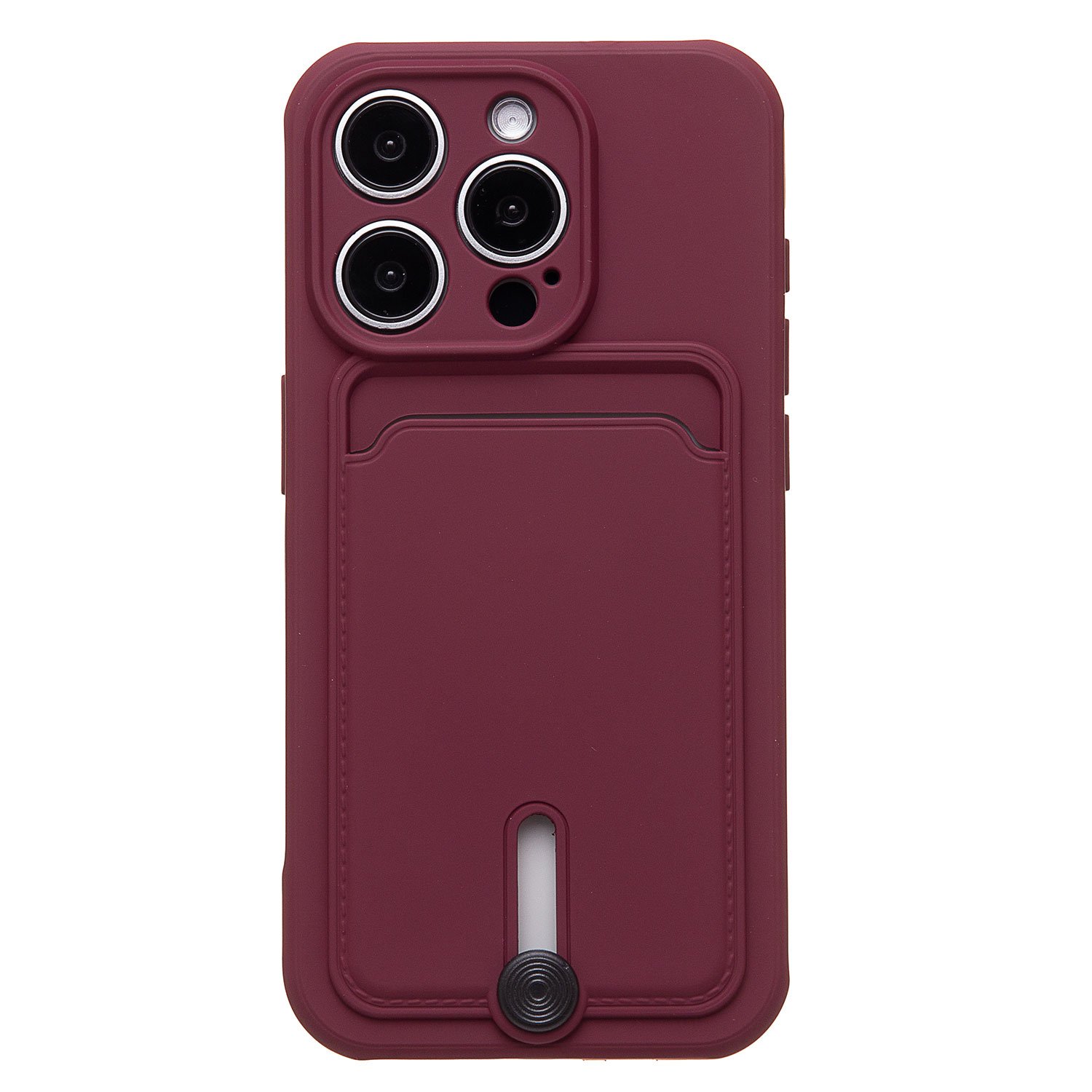 

Чехол для iPhone 15 Pro силиконовый с картхолдером 4 <бордовый>