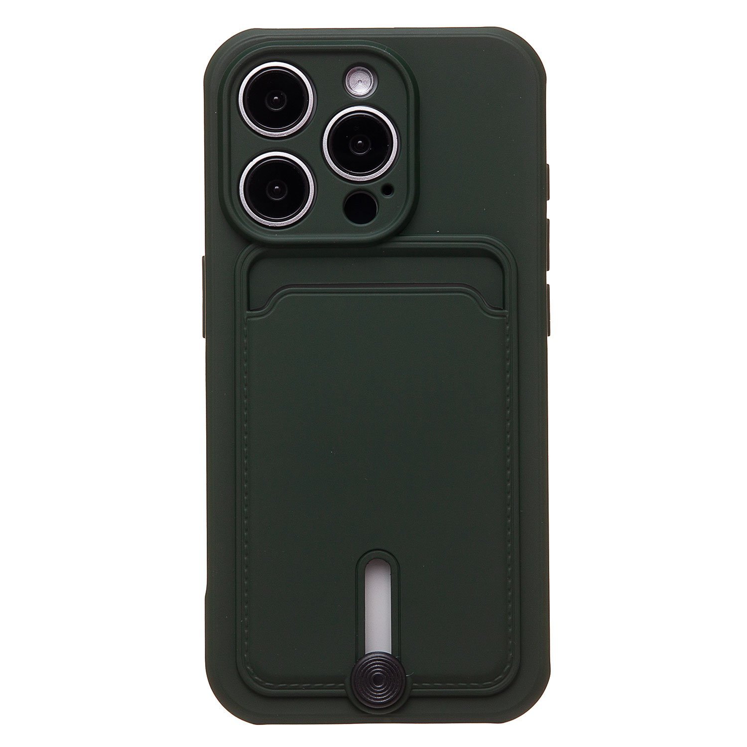 

Чехол для iPhone 15 Pro силиконовый с картхолдером 4 <темно-зеленый>