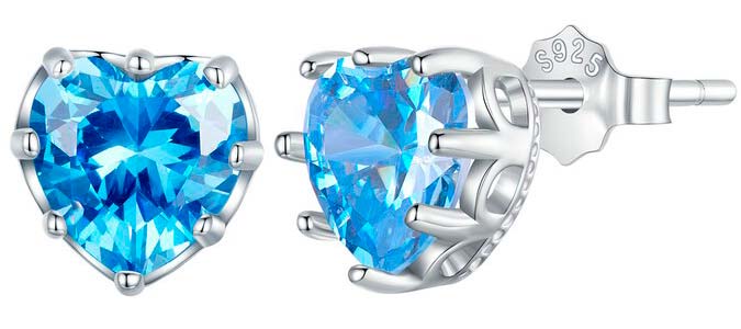 

Серьги пусеты из серебра bamoer BSE736-3, фианит, BSE736-3