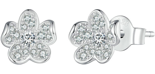 

Серьги пусеты из серебра bamoer BSE855, фианит, BSE855