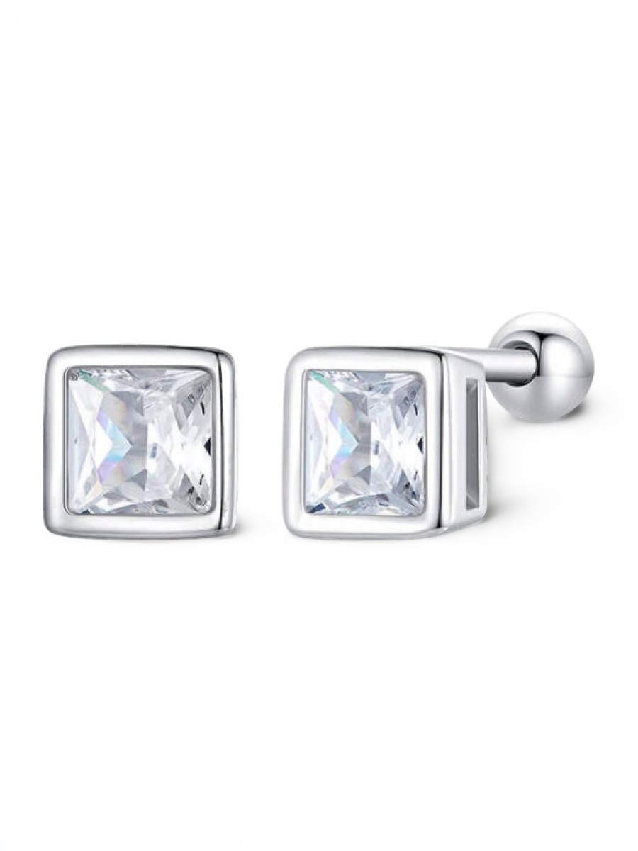 

Серьги пусеты из серебра bamoer BSE885-L, фианит, BSE885-L