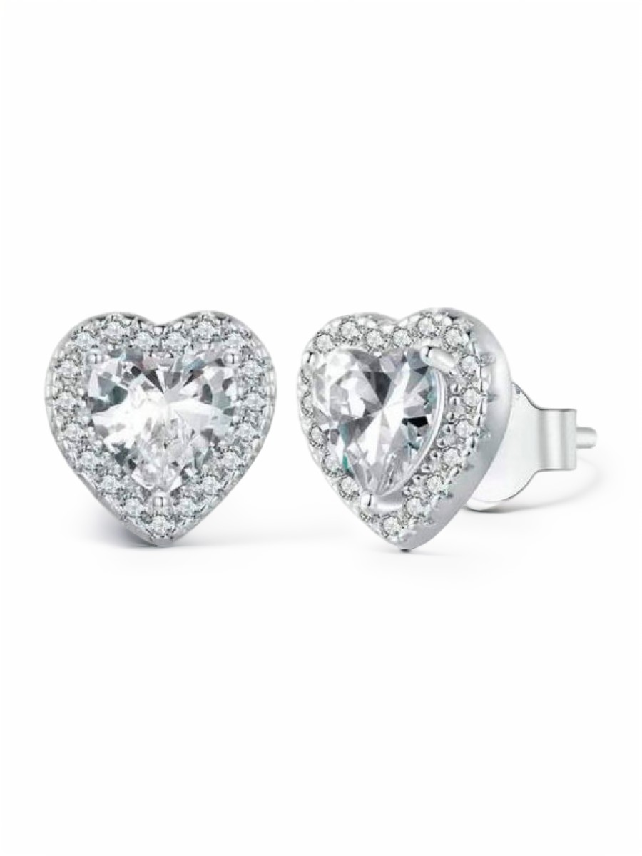 

Серьги пусеты из серебра bamoer BSE894, фианит, BSE894