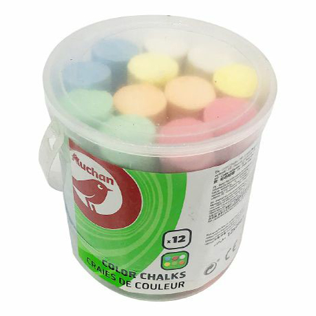 Мел асфальтовый АШАН Красная птица цветной 12 шт