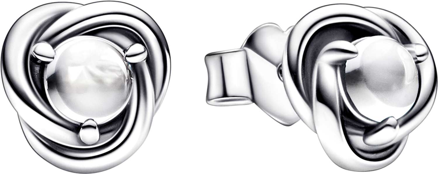 

Серьги пусеты из серебра Pandora 292335C01, фианит, 292335C01