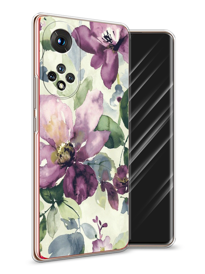 

Чехол Awog на Honor 50 "Сиреневые цветы-акварель", Фиолетовый, 6105450-10