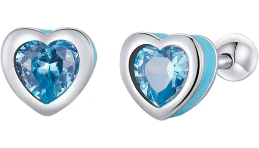 

Серьги пусеты из серебра bamoer SCE1352-LB, фианит, SCE1352-LB