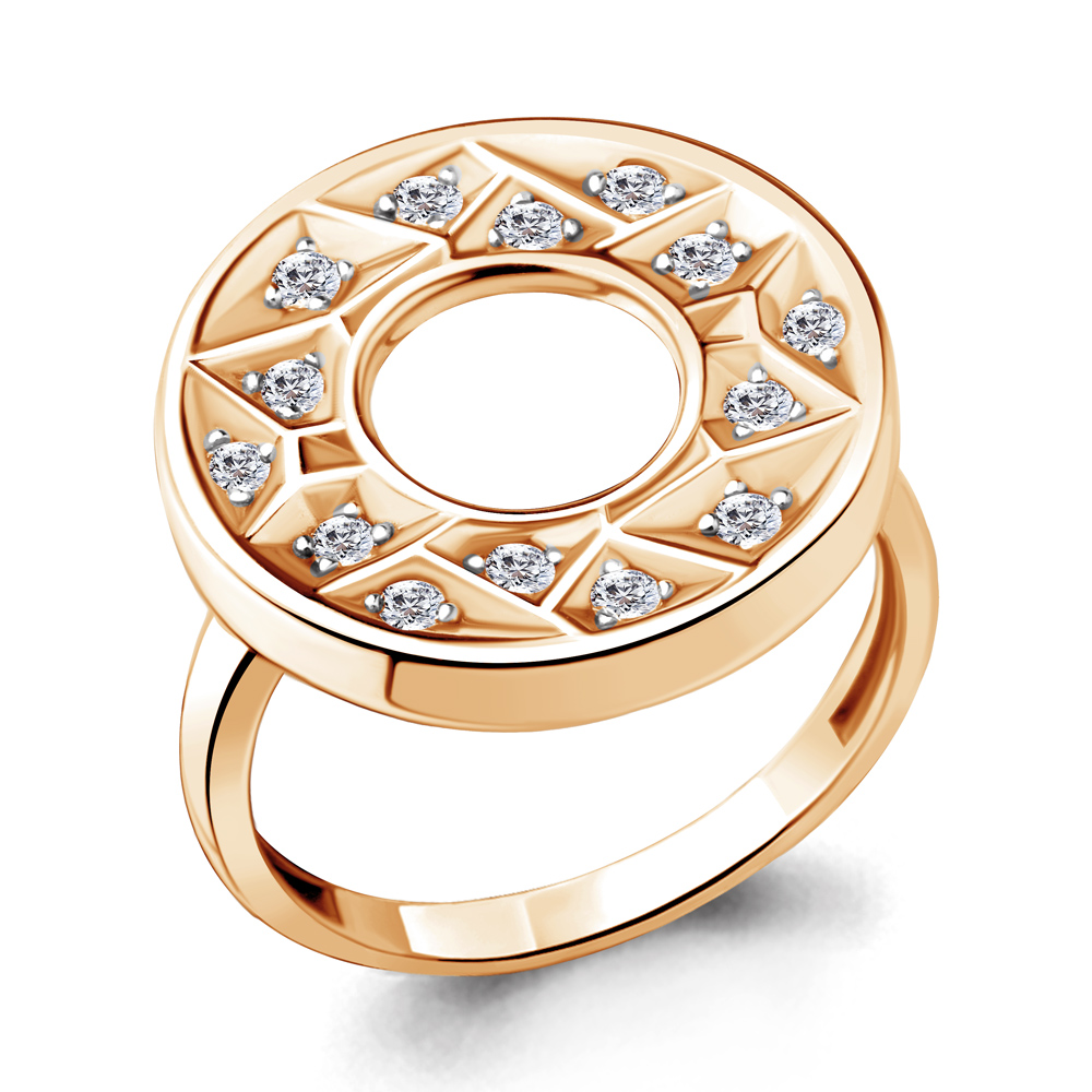 

Кольцо из серебра с фианитом р.  Aquamarine 67154А_925_з, 67154А_925_з