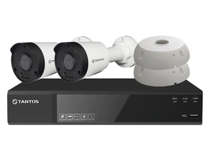 Комплект из 2-x IP-видеокамер Tantos (2Mpx2.8mm) с питание по PoE комплект из 8 ми купольных ip видеокамер tantos 2mpx2 8mm с питание по poe