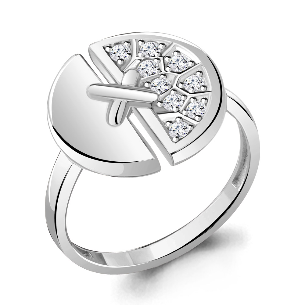 

Кольцо из серебра с фианитом р. 17,5 Aquamarine 67156А_925_р, 67156А_925_р